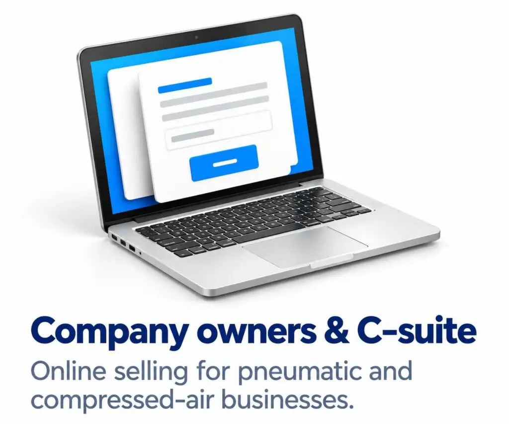 Company owners and C-suite. Online selling for pneumatic and compressed-air businesses.