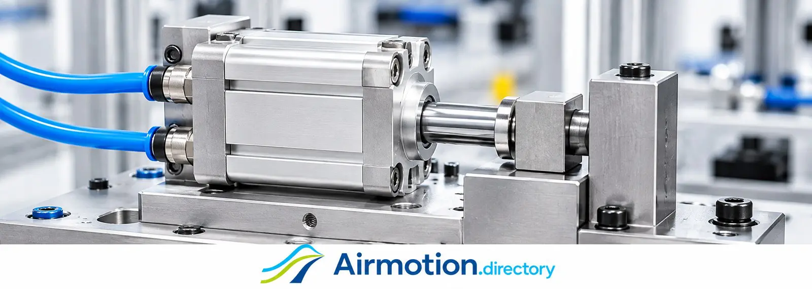 Compact pneumatic cylinder applying a short clamping stroke in an assembly fixture