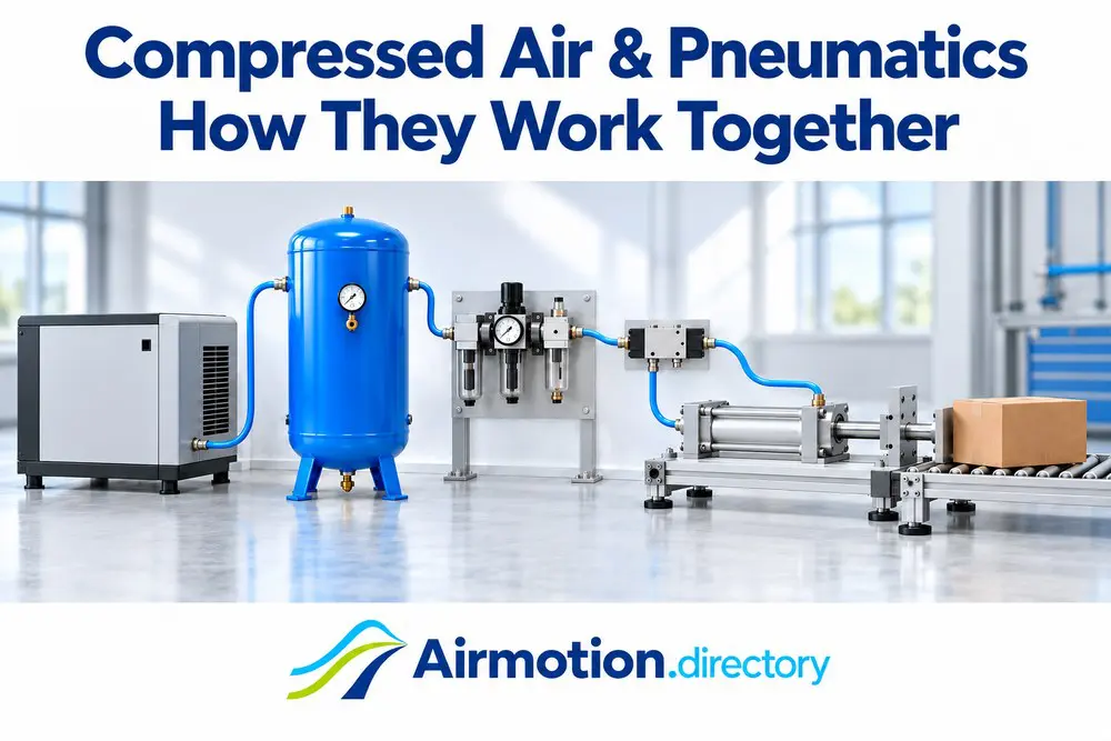 Compressed Air and Pneumatics: How They Work Together. Explore the connection between air supply and controlled movement.